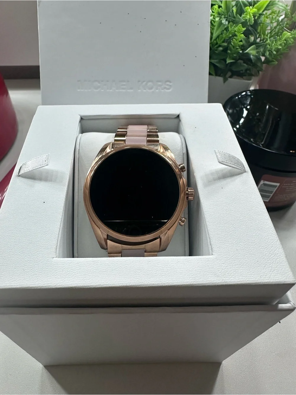 Michael Kors Rose Gold Smartwatch with Blush  Links NWT